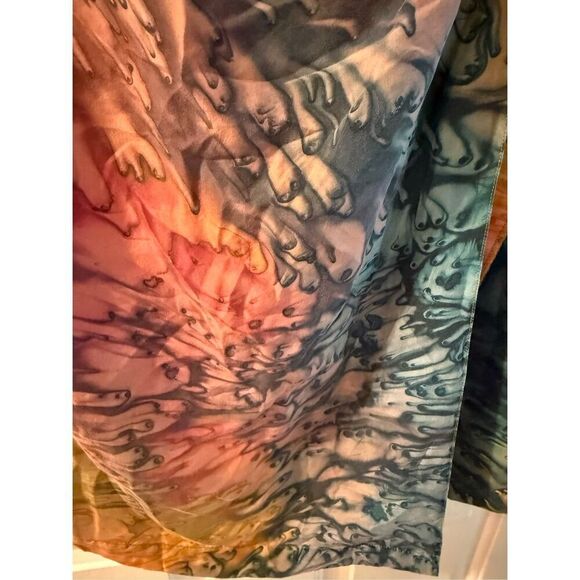 Vintage Diane Gilman 100% Silk Watercolor aside Tie Skirt sz 8 NWT - Picture 3 of 6